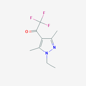 molecular formula C9H11F3N2O B2866039 1-(1-Ethyl-3,5-dimethyl-1H-pyrazol-4-yl)-2,2,2-trifluoroethanone CAS No. 1245822-67-6