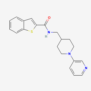 molecular formula C20H21N3OS B2866041 N-((1-(吡啶-3-基)哌啶-4-基)甲基)苯并[b]噻吩-2-甲酰胺 CAS No. 2034283-90-2