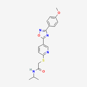 molecular formula C19H20N4O3S B2866043 N-isopropyl-2-((5-(3-(4-methoxyphenyl)-1,2,4-oxadiazol-5-yl)pyridin-2-yl)thio)acetamide CAS No. 1251630-67-7
