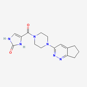 molecular formula C15H18N6O2 B2866054 4-(4-(6,7-dihydro-5H-cyclopenta[c]pyridazin-3-yl)piperazine-1-carbonyl)-1H-imidazol-2(3H)-one CAS No. 2176126-02-4