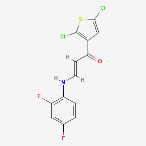 molecular formula C13H7Cl2F2NOS B2866056 (E)-1-(2,5-dichlorothiophen-3-yl)-3-(2,4-difluoroanilino)prop-2-en-1-one CAS No. 338402-16-7