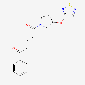 1-Phenyl-5-[3-(1,2,5-thiadiazol-3-yloxy)pyrrolidin-1-yl]pentane-1,5-dione