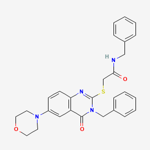 molecular formula C28H28N4O3S B2866065 N-benzyl-2-(3-benzyl-6-morpholin-4-yl-4-oxoquinazolin-2-yl)sulfanylacetamide CAS No. 422278-83-9