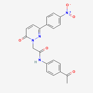 molecular formula C20H16N4O5 B2866073 N-(4-acetylphenyl)-2-[3-(4-nitrophenyl)-6-oxopyridazin-1-yl]acetamide CAS No. 899990-62-6