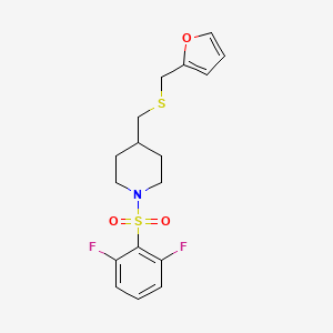 1-((2,6-Difluorophenyl)sulfonyl)-4-(((furan-2-ylmethyl)thio)methyl)piperidine