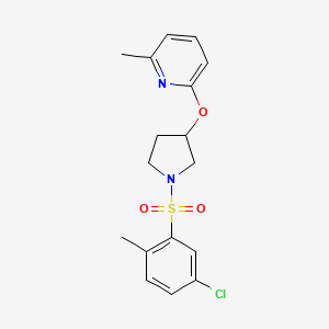 molecular formula C17H19ClN2O3S B2866082 2-((1-((5-氯-2-甲基苯基)磺酰基)吡咯烷-3-基)氧基)-6-甲基吡啶 CAS No. 1904358-18-4