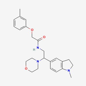 molecular formula C24H31N3O3 B2866083 N-(2-(1-methylindolin-5-yl)-2-morpholinoethyl)-2-(m-tolyloxy)acetamide CAS No. 922034-46-6