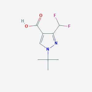 molecular formula C9H12F2N2O2 B2866093 1-Tert-butyl-3-(difluoromethyl)pyrazole-4-carboxylic acid CAS No. 2248396-11-2