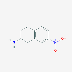 molecular formula C10H12N2O2 B028661 7-Nitro-1,2,3,4-tetrahydronaphthalen-2-amine CAS No. 101167-13-9