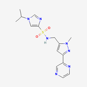 1-isopropyl-N-((1-methyl-3-(pyrazin-2-yl)-1H-pyrazol-5-yl)methyl)-1H-imidazole-4-sulfonamide