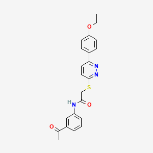 molecular formula C22H21N3O3S B2866106 N-(3-acetylphenyl)-2-[6-(4-ethoxyphenyl)pyridazin-3-yl]sulfanylacetamide CAS No. 872689-25-3