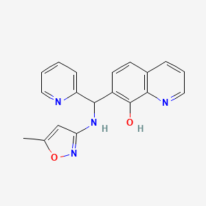 molecular formula C19H16N4O2 B2866108 7-[[(5-Methyl-1,2-oxazol-3-yl)amino]-pyridin-2-ylmethyl]quinolin-8-ol CAS No. 308298-44-4