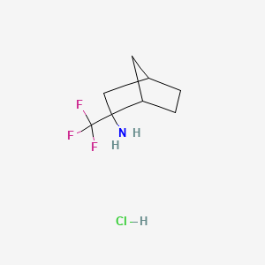 molecular formula C8H13ClF3N B2866111 2-(三氟甲基)双环[2.2.1]庚烷-2-胺；盐酸盐 CAS No. 2243509-08-0