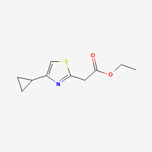 molecular formula C10H13NO2S B2866113 Ethyl 2-(4-cyclopropyl-1,3-thiazol-2-yl)acetate CAS No. 500725-85-9