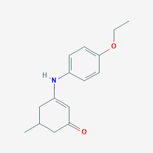 molecular formula C15H19NO2 B2866130 3-((4-Ethoxyphenyl)amino)-5-methylcyclohex-2-EN-1-one CAS No. 1024052-49-0