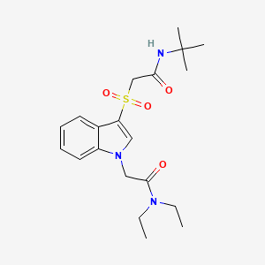 2-(3-((2-(tert-butylamino)-2-oxoethyl)sulfonyl)-1H-indol-1-yl)-N,N-diethylacetamide