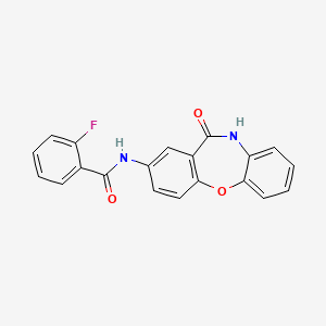 molecular formula C20H13FN2O3 B2866132 2-fluoro-N-(11-oxo-10,11-dihydrodibenzo[b,f][1,4]oxazepin-2-yl)benzamide CAS No. 921890-92-8