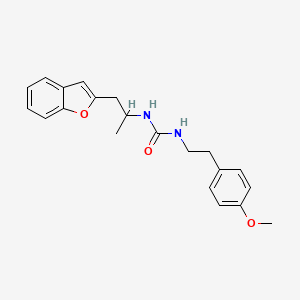 molecular formula C21H24N2O3 B2866147 1-(1-(Benzofuran-2-yl)propan-2-yl)-3-(4-methoxyphenethyl)urea CAS No. 2034332-11-9
