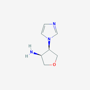 molecular formula C7H11N3O B2866153 (3S,4R)-4-咪唑-1-氧代氧杂环-3-胺 CAS No. 2287248-38-6