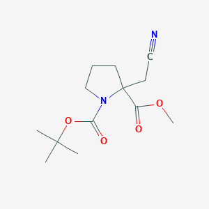 molecular formula C13H20N2O4 B2866158 O1-叔丁基 O2-甲基 2-(氰基甲基)吡咯烷-1,2-二甲酸酯 CAS No. 2002589-21-9