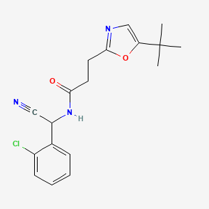 molecular formula C18H20ClN3O2 B2866159 3-(5-tert-butyl-1,3-oxazol-2-yl)-N-[(2-chlorophenyl)(cyano)methyl]propanamide CAS No. 1825577-57-8