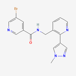 molecular formula C16H14BrN5O B2866160 5-bromo-N-((2-(1-methyl-1H-pyrazol-4-yl)pyridin-3-yl)methyl)nicotinamide CAS No. 2034424-51-4