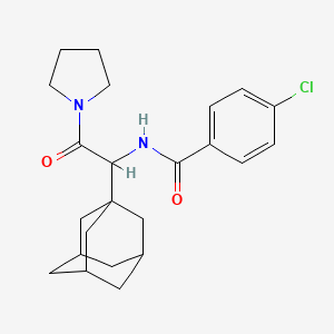 molecular formula C23H29ClN2O2 B2866163 N-[1-(1-adamantyl)-2-oxo-2-pyrrolidin-1-ylethyl]-4-chlorobenzamide CAS No. 1008424-30-3