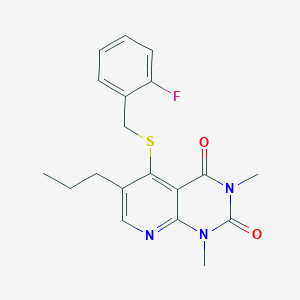 molecular formula C19H20FN3O2S B2866173 5-((2-氟苄基)硫代)-1,3-二甲基-6-丙基吡啶并[2,3-d]嘧啶-2,4(1H,3H)-二酮 CAS No. 900004-87-7