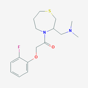 molecular formula C16H23FN2O2S B2866178 1-(3-((Dimethylamino)methyl)-1,4-thiazepan-4-yl)-2-(2-fluorophenoxy)ethanone CAS No. 1448046-80-7