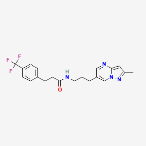 N-(3-(2-methylpyrazolo[1,5-a]pyrimidin-6-yl)propyl)-3-(4-(trifluoromethyl)phenyl)propanamide