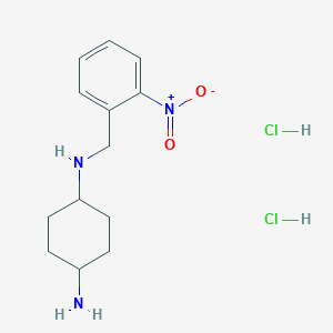 molecular formula C13H21Cl2N3O2 B2866187 (1R*,4R*)-N1-(2-Nitrobenzyl)cyclohexane-1,4-diamine dihydrochloride CAS No. 1286274-48-3