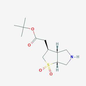 molecular formula C12H21NO4S B2866189 Tert-butyl 2-[(3S,3aR,6aR)-1,1-dioxo-3,3a,4,5,6,6a-hexahydro-2H-thieno[2,3-c]pyrrol-3-yl]acetate CAS No. 2248355-92-0
