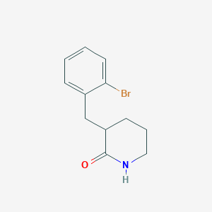 molecular formula C12H14BrNO B2866190 3-[(2-Bromophenyl)methyl]piperidin-2-one CAS No. 1260891-97-1