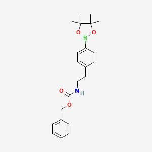molecular formula C22H28BNO4 B2866195 Benzyl 4-(4,4,5,5-tetramethyl-1,3,2-dioxaborolan-2-yl)phenethylcarbamate CAS No. 2126812-29-9