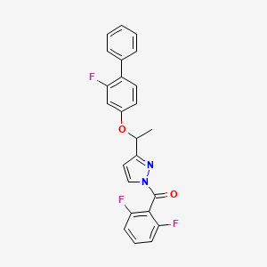 (2,6-difluorophenyl)(3-{1-[(2-fluoro[1,1'-biphenyl]-4-yl)oxy]ethyl}-1H-pyrazol-1-yl)methanone