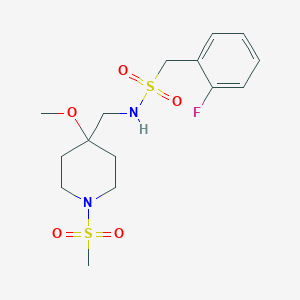 1-(2-fluorophenyl)-N-[(1-methanesulfonyl-4-methoxypiperidin-4-yl)methyl]methanesulfonamide