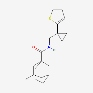 molecular formula C19H25NOS B2866208 (3r,5r,7r)-N-((1-(thiophen-2-yl)cyclopropyl)methyl)adamantane-1-carboxamide CAS No. 1207007-08-6