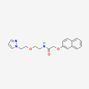 molecular formula C19H21N3O3 B2866210 2-(naphthalen-2-yloxy)-N-{2-[2-(1H-pyrazol-1-yl)ethoxy]ethyl}acetamide CAS No. 2097864-74-7