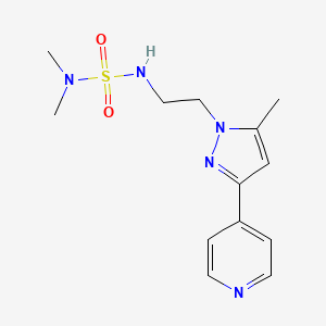 molecular formula C13H19N5O2S B2866211 4-[1-[2-(Dimethylsulfamoylamino)ethyl]-5-methylpyrazol-3-yl]pyridine CAS No. 2034234-95-0
