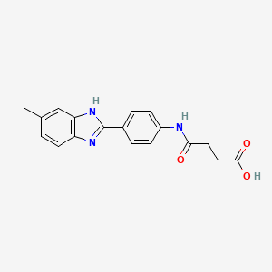 molecular formula C18H17N3O3 B2866231 4-((4-(5-methyl-1H-benzo[d]imidazol-2-yl)phenyl)amino)-4-oxobutanoic acid CAS No. 832093-85-3