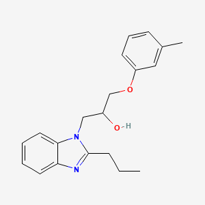 molecular formula C20H24N2O2 B2866232 3-(3-甲基苯氧基)-1-(2-丙基苯并咪唑基)丙烷-2-醇 CAS No. 878617-92-6