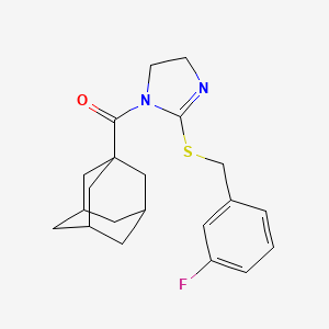 1-Adamantyl-[2-[(3-fluorophenyl)methylsulfanyl]-4,5-dihydroimidazol-1-yl]methanone