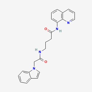 molecular formula C23H22N4O2 B2866247 4-(2-(1H-indol-1-yl)acetamido)-N-(quinolin-8-yl)butanamide CAS No. 1251557-89-7