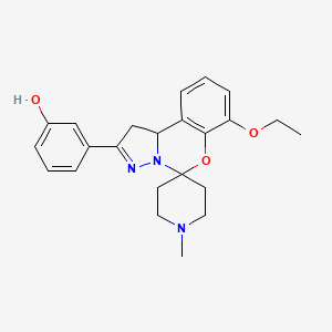 molecular formula C23H27N3O3 B2866259 3-(7-乙氧基-1'-甲基-1,10b-二氢螺[苯并[e]吡唑并[1,5-c][1,3]恶嗪-5,4'-哌啶]-2-基)苯酚 CAS No. 899983-99-4