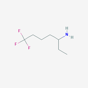 molecular formula C7H14F3N B2866267 7,7,7-Trifluoroheptan-3-amine CAS No. 910392-82-4