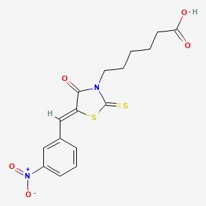 6-[(5Z)-5-(3-nitrobenzylidene)-4-oxo-2-thioxo-1,3-thiazolidin-3-yl]hexanoic acid