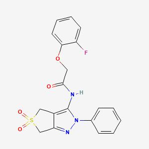 N-(5,5-dioxo-2-phenyl-4,6-dihydrothieno[3,4-c]pyrazol-3-yl)-2-(2-fluorophenoxy)acetamide
