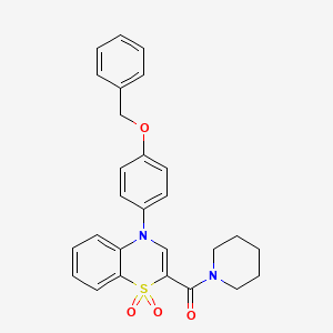 molecular formula C27H26N2O4S B2866280 N-(3,4-dimethylphenyl)-6-methoxy-2-(piperidin-1-ylcarbonyl)quinolin-4-amine CAS No. 1029775-78-7