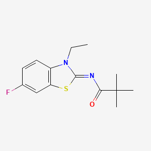 (E)-N-(3-ethyl-6-fluorobenzo[d]thiazol-2(3H)-ylidene)pivalamide