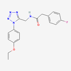 molecular formula C18H18FN5O2 B2866284 N-((1-(4-ethoxyphenyl)-1H-tetrazol-5-yl)methyl)-2-(4-fluorophenyl)acetamide CAS No. 1005292-39-6